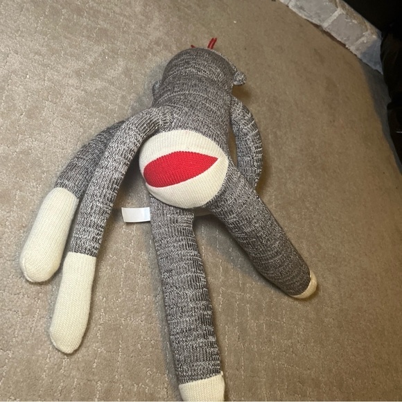 Schylling Rowley Sock Monkey Retro Brown & White Red Lips 20" - Picture 5 of 7